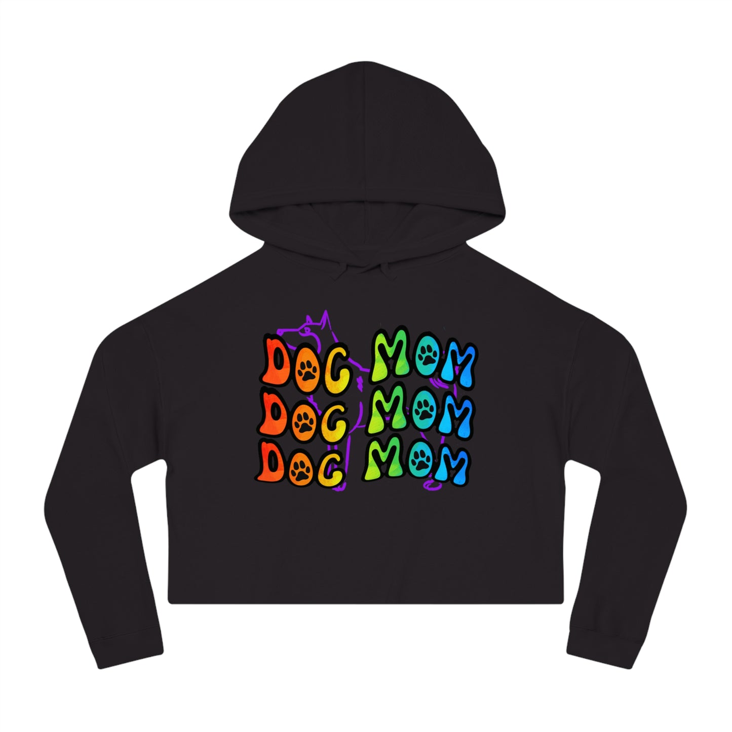 Dog Mom Women’s Cropped Hooded Sweatshirt