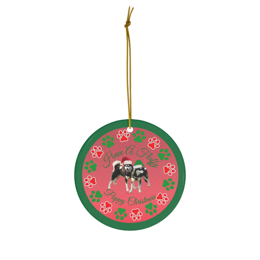 A Fluffy Puppy Christmas Ornament, 4 Shapes