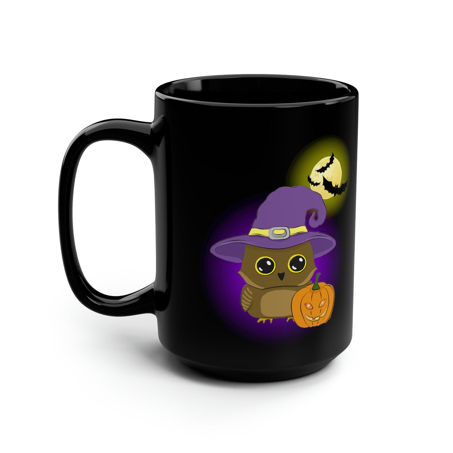 Black Cute Halloween Owl Mug15oz