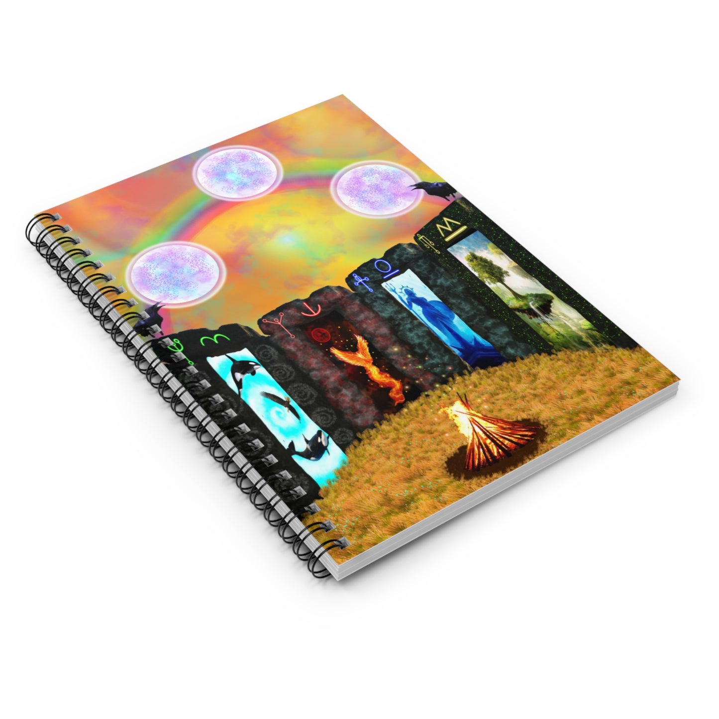 Sacred Portal of Divine Elements Spiral Notebook - Ruled Line