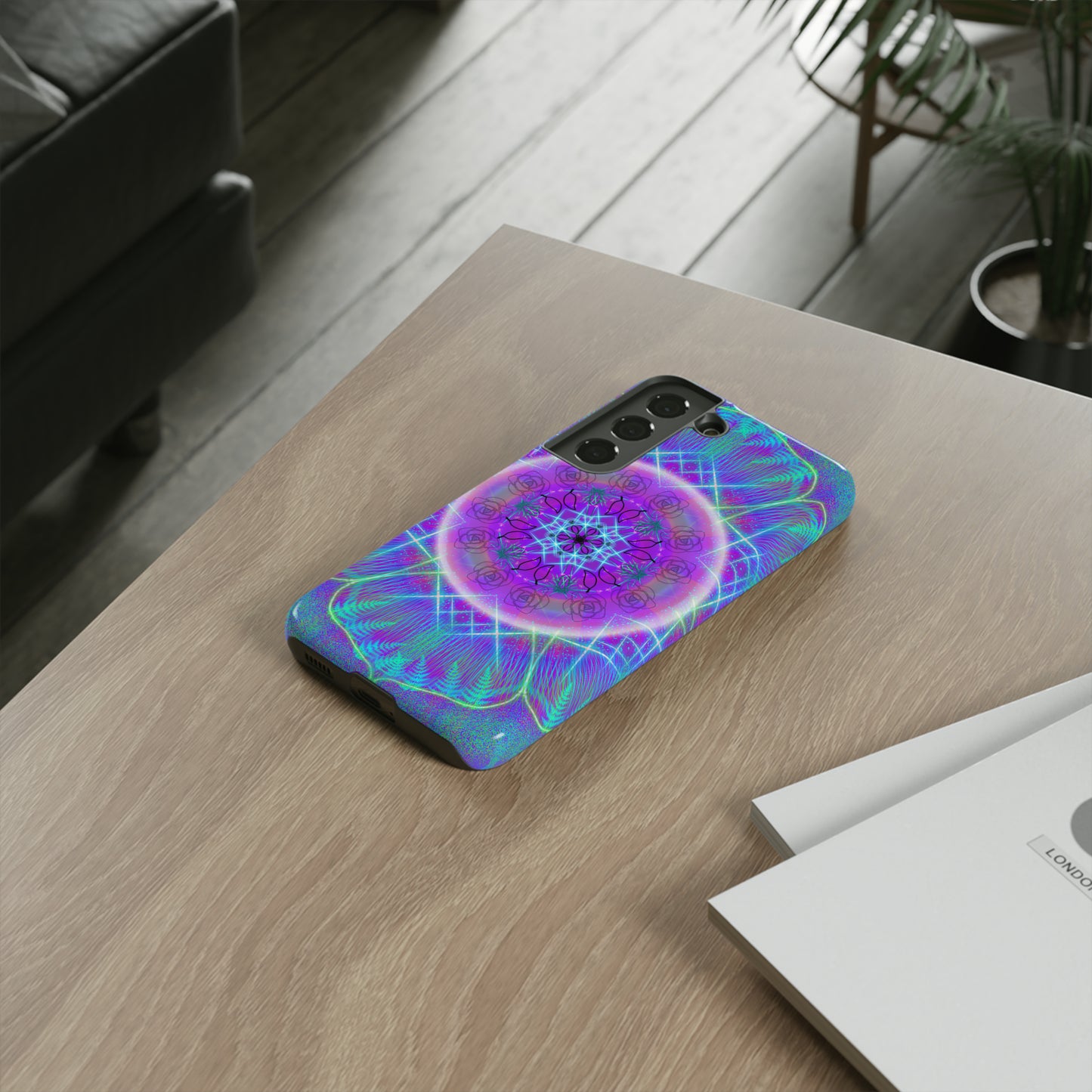 Psychedelic Mandala Protective Phone Case, Samsung, iPhone, Pixel, all sizes