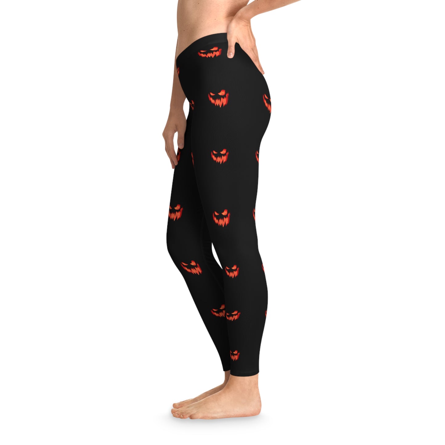 Spooky Grin Halloween Stretchy Leggings