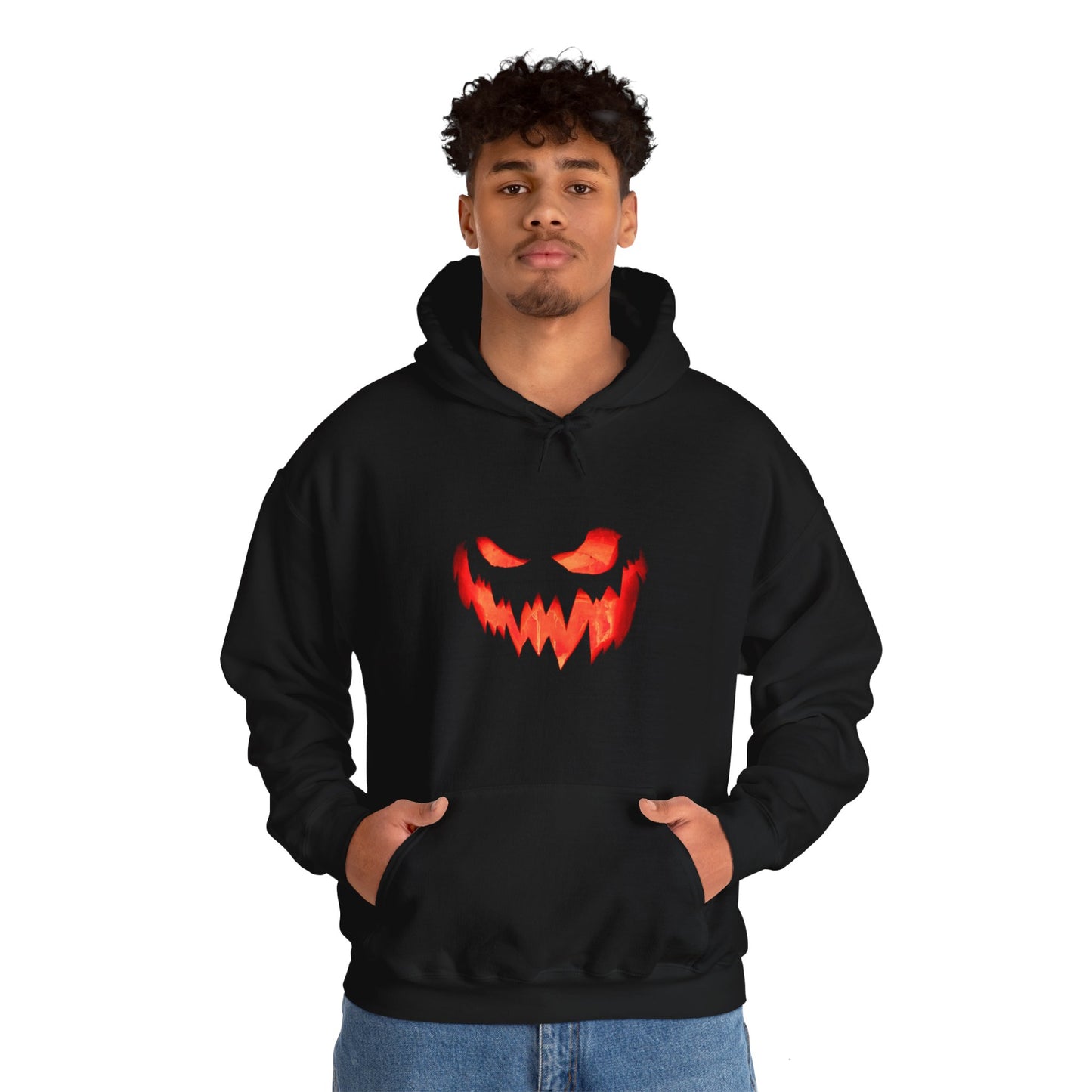 Unisex Heavy Blend Spooky Pumpkin Hooded Halloween Sweatshirt