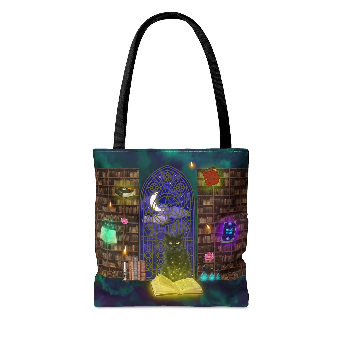 Mystic Black Cat Halloween Candy Tote Bag