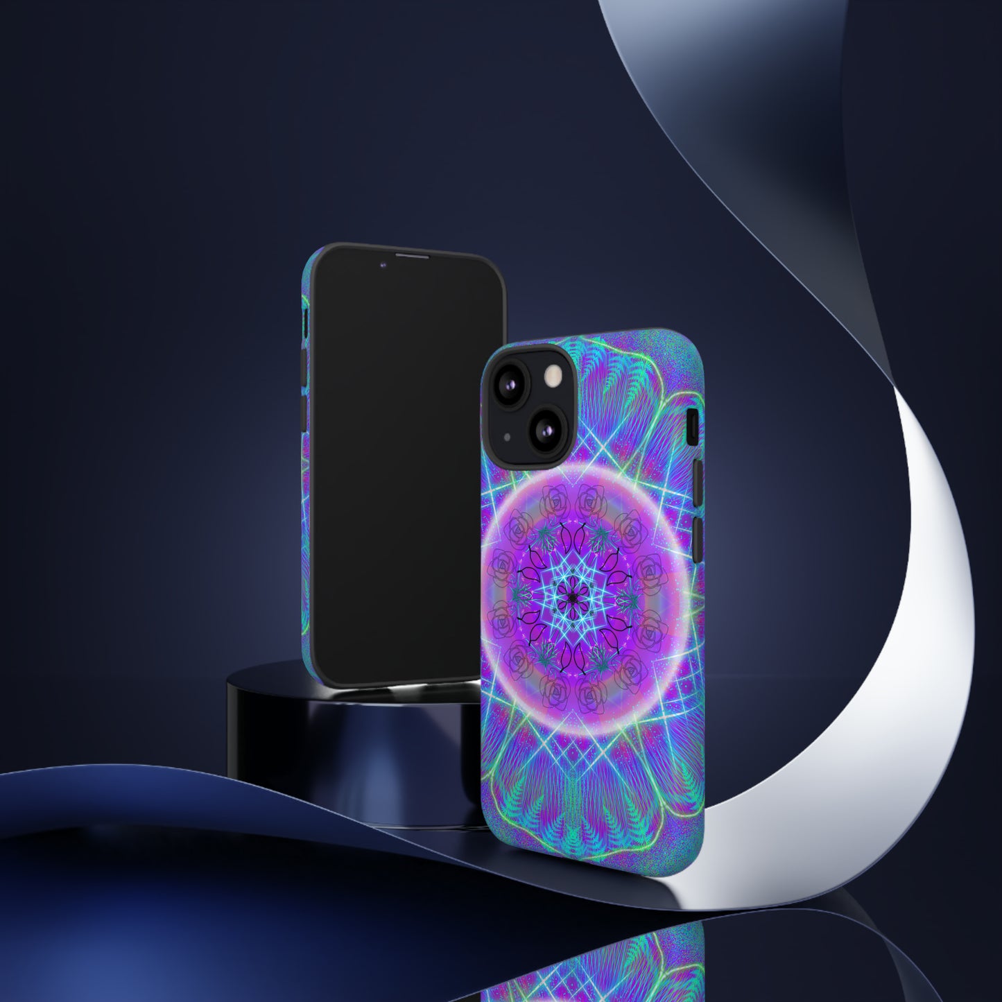 Psychedelic Mandala Protective Phone Case, Samsung, iPhone, Pixel, all sizes