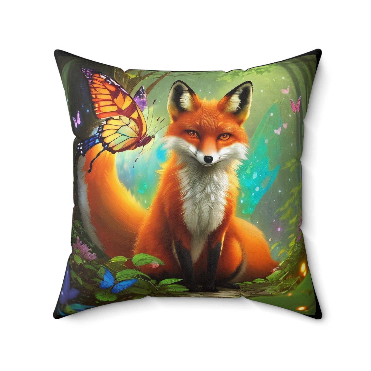 The Woodland Fox, Spun Polyester Square Pillow