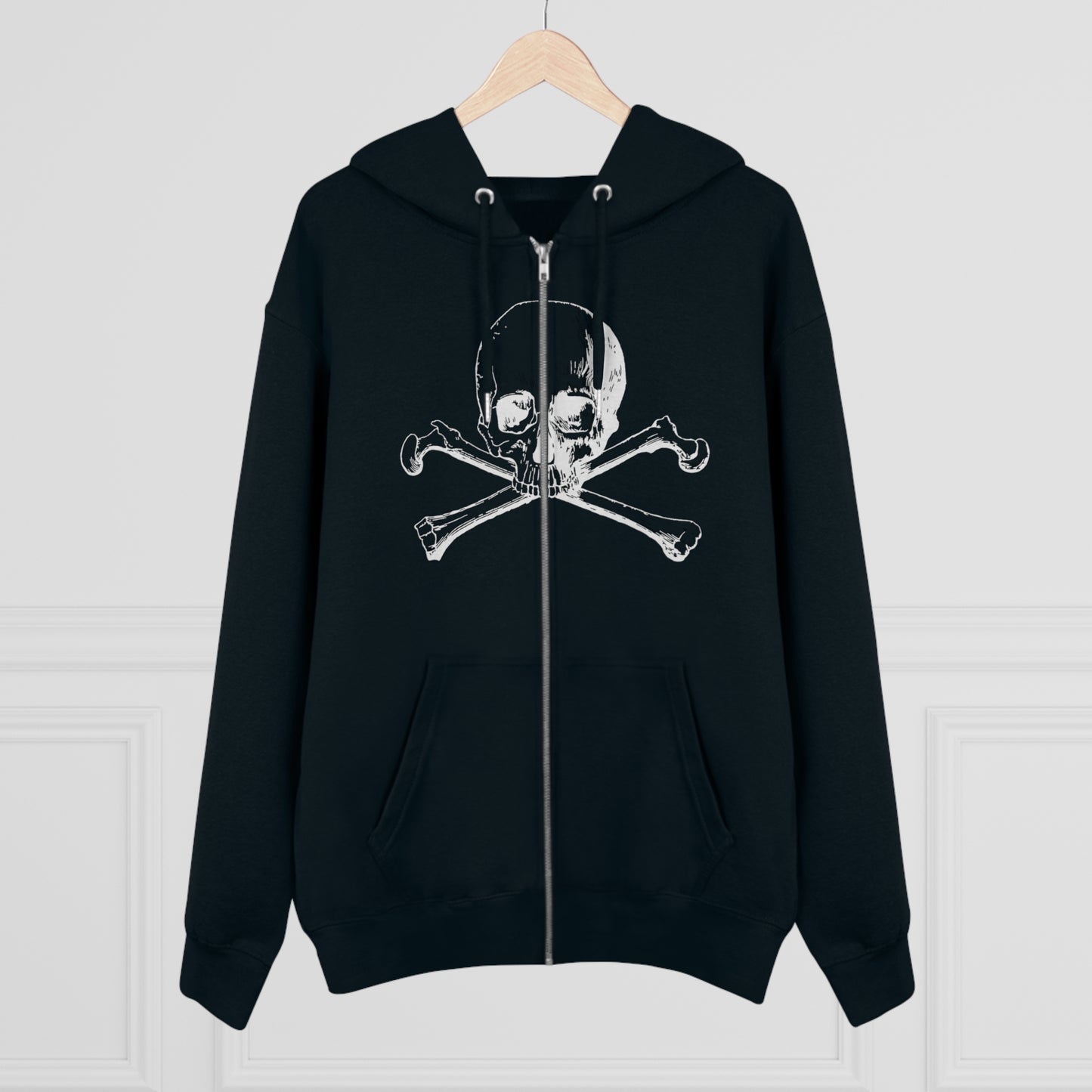 Men's Cultivator skull And Crossbones Halloween Zip Hoodie