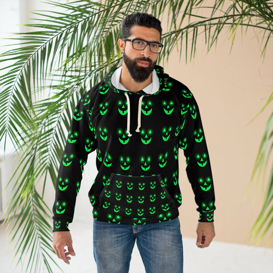 Glowing pumpkin faces Pullover Hoodie Halloween