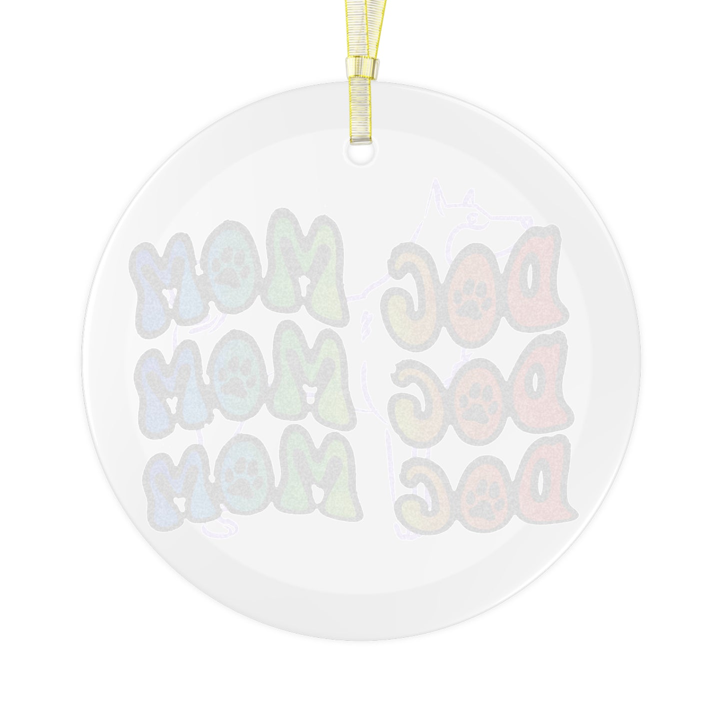 Dog Mom Glass Ornament