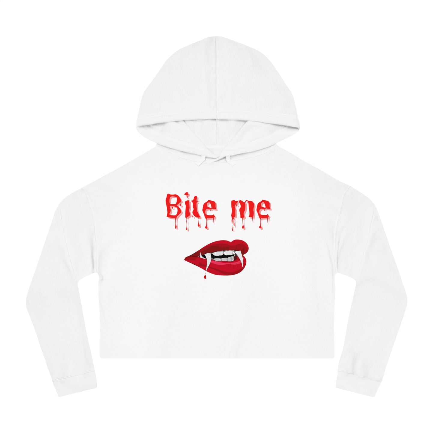 Eat Me Christmas Womens Cropped Hooded Sweatshirt