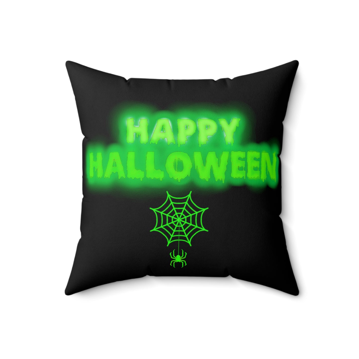 Happy Halloween Spun Polyester Square Pillow