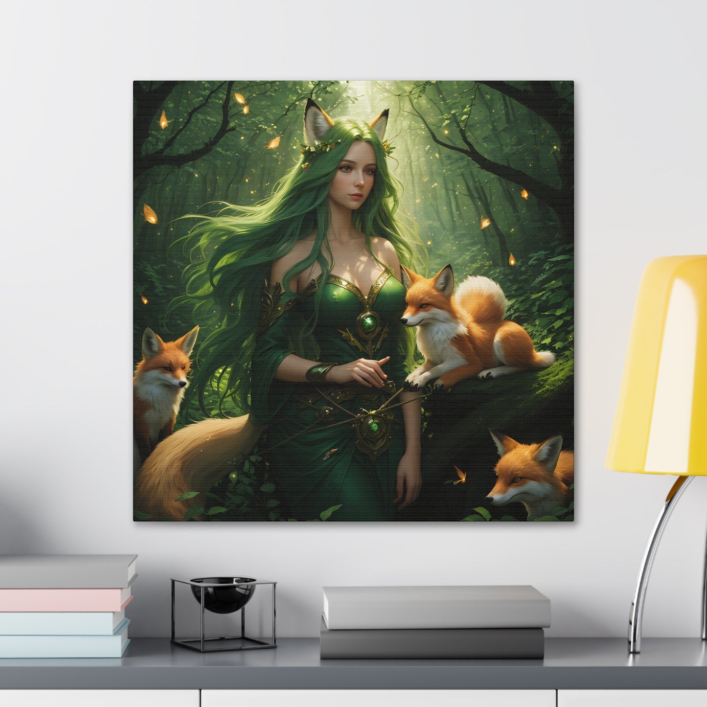 The Fox Deity, Canvas Art, Canvas Print, Wall Decor, Original Art, Unique Gifts