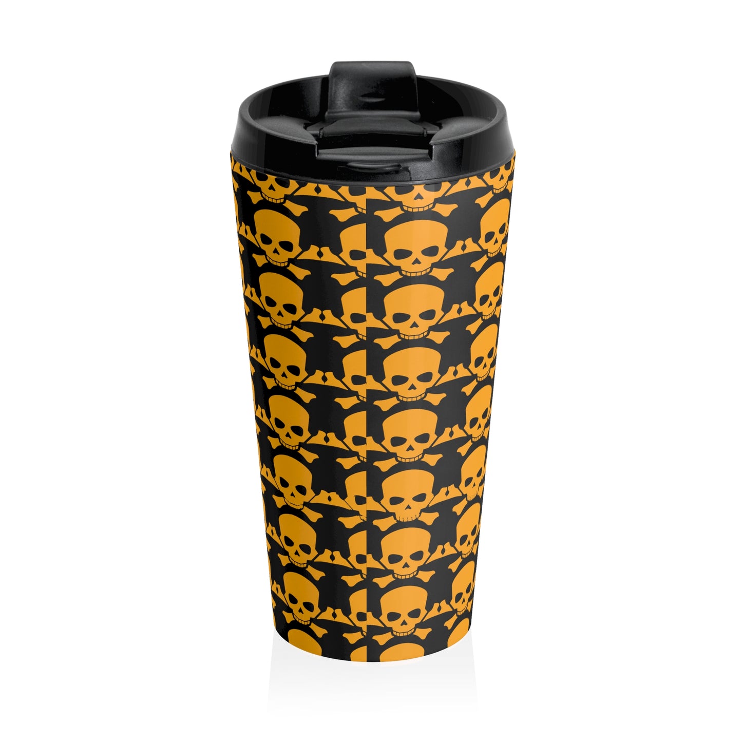 Stainless Steel Skull Crossbones Halloween Travel Mug with Insert