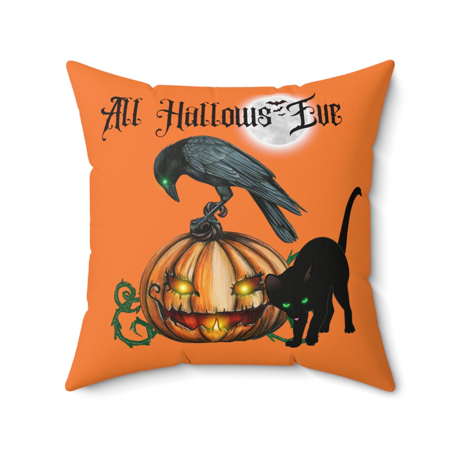 Halloween Pillow All Hallows Eve Spun Polyester Square Pillow