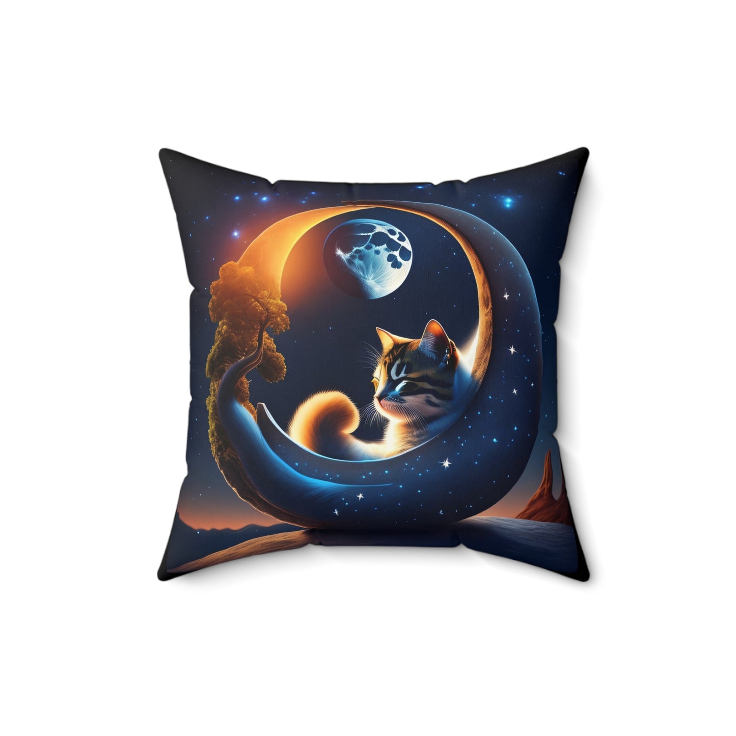 Sweet Dreams Kitty, Spun Polyester Square Pillow