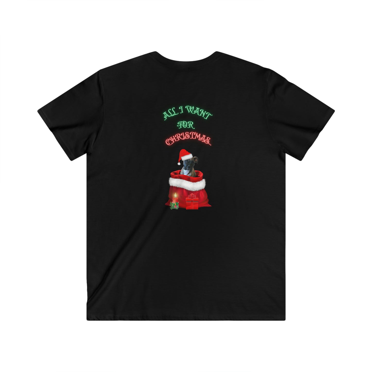 Men's Fitted V-Neck Short Sleeve Tee All i want for Christmas Christmas Top