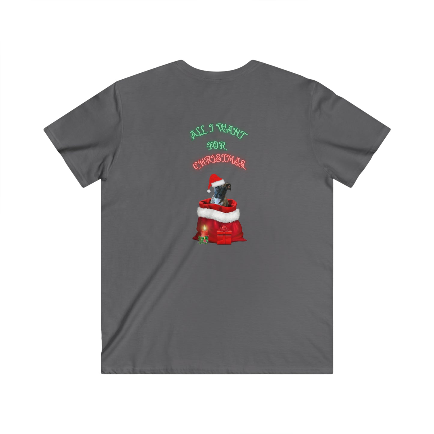 Men's Fitted V-Neck Short Sleeve Tee All i want for Christmas Christmas Top