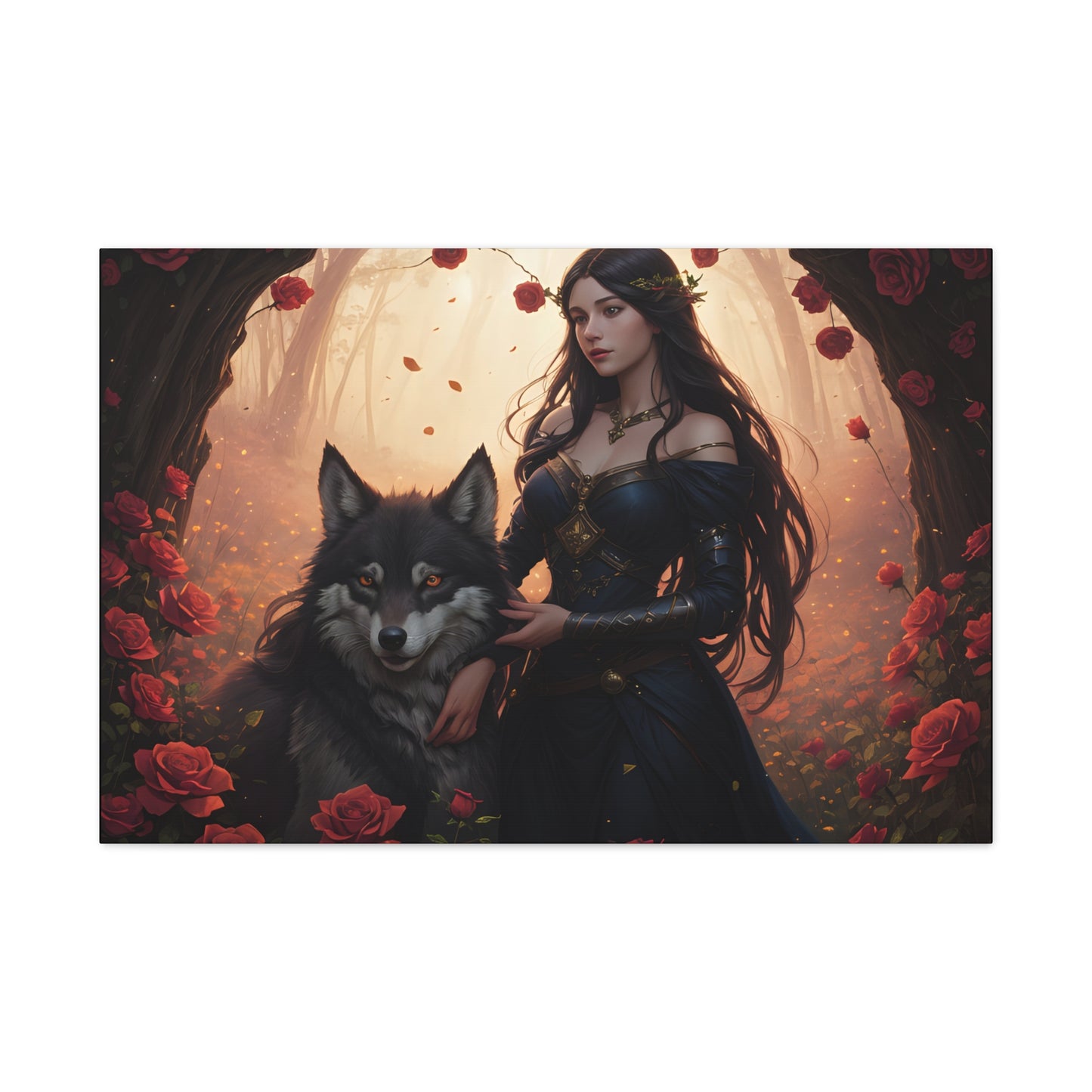 Wolf Enchantress, Canvas Art, Canvas Print, Wall Decor, Original Art, Unique Gifts