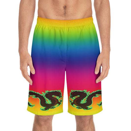 Rainbow Dragon Men's Board Shorts (AOP)