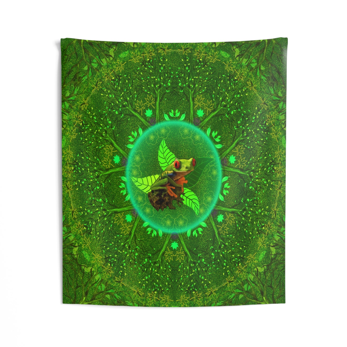 Frog Medicine Mandala Indoor Wall Tapestry 51 x 60