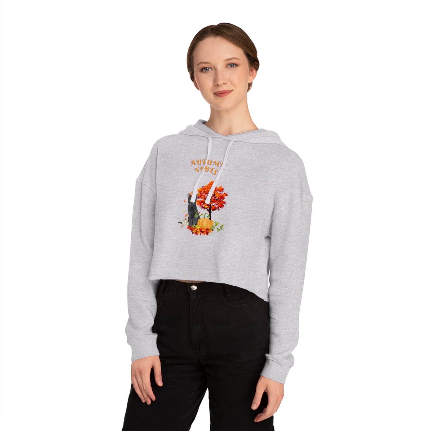 Autumn Vibes Women’s Cropped Hooded Sweatshirt