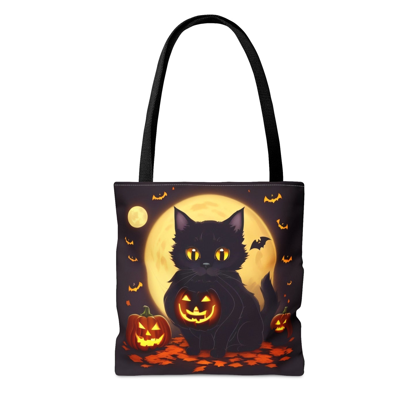 Eerie Night Black Cat Halloween Candy Tote Bag