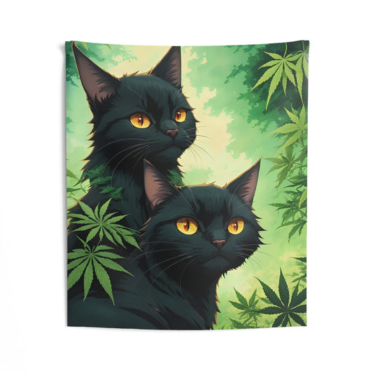 Black Cat, Wall Tapestry 51 x 60