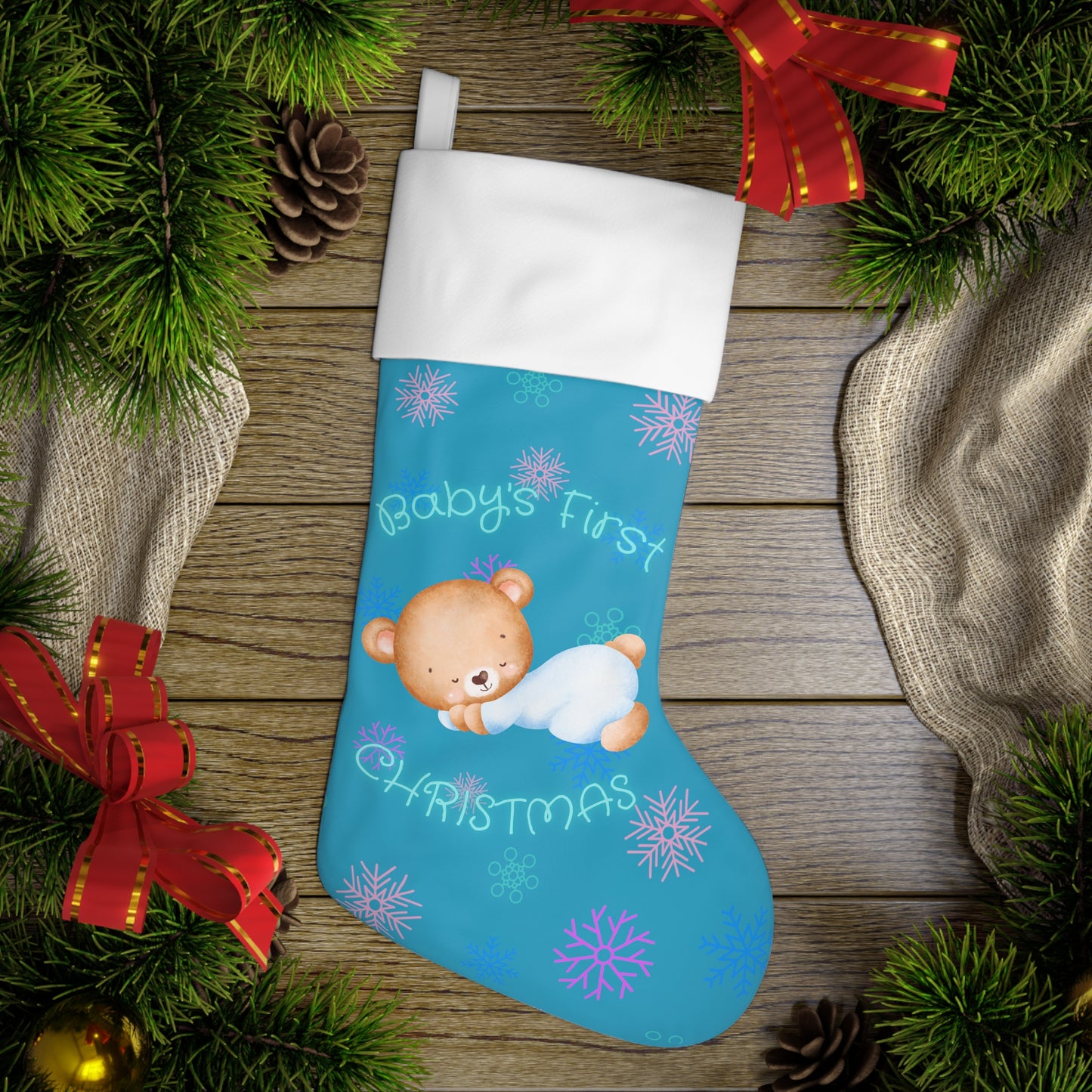 Baby's First Christmas Stocking For Baby Boy