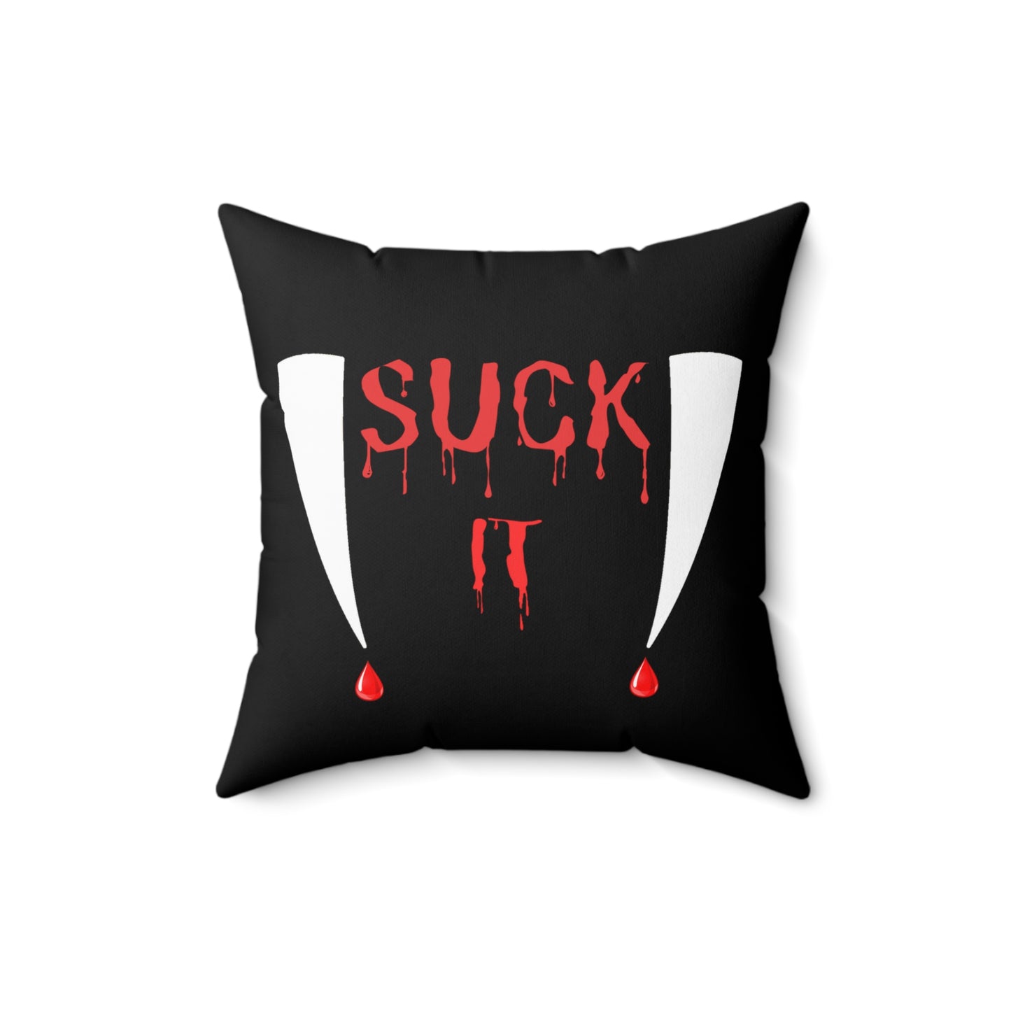 Suck It, Vampire Fangs, Halloween, Spun Polyester Square Pillow