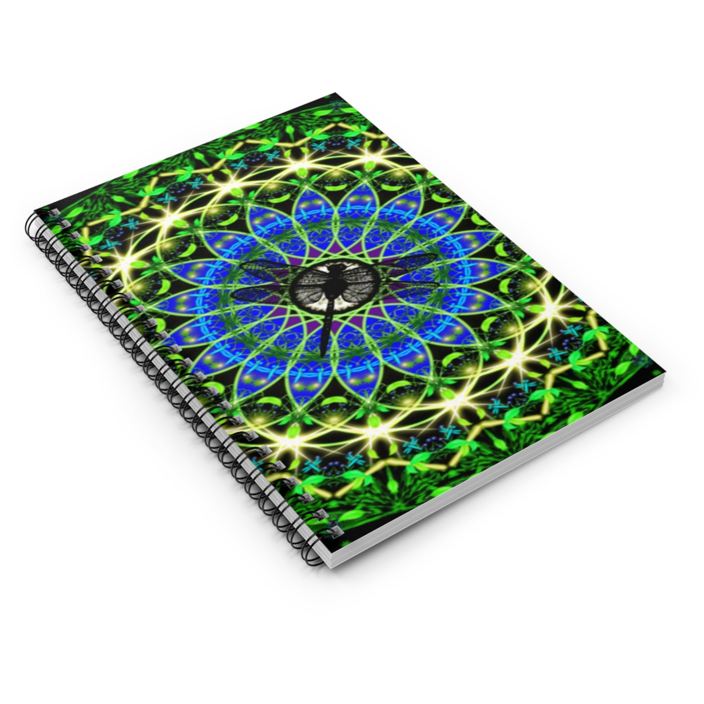 Emerald Abundance Dragonfly Spiral Notebook - Ruled Line