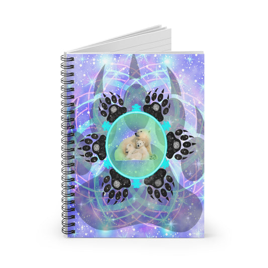 Mystic Polar Bear Mandala Spiral Notebook - Ruled Line