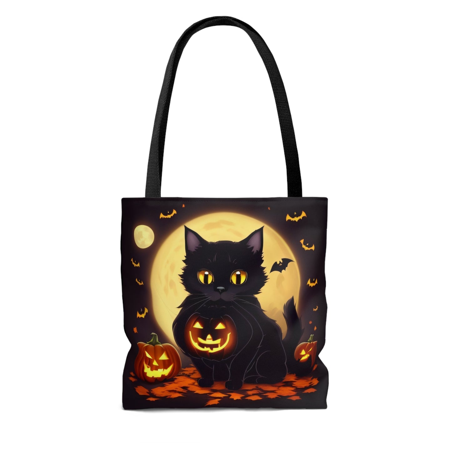 Eerie Night Black Cat Halloween Candy Tote Bag