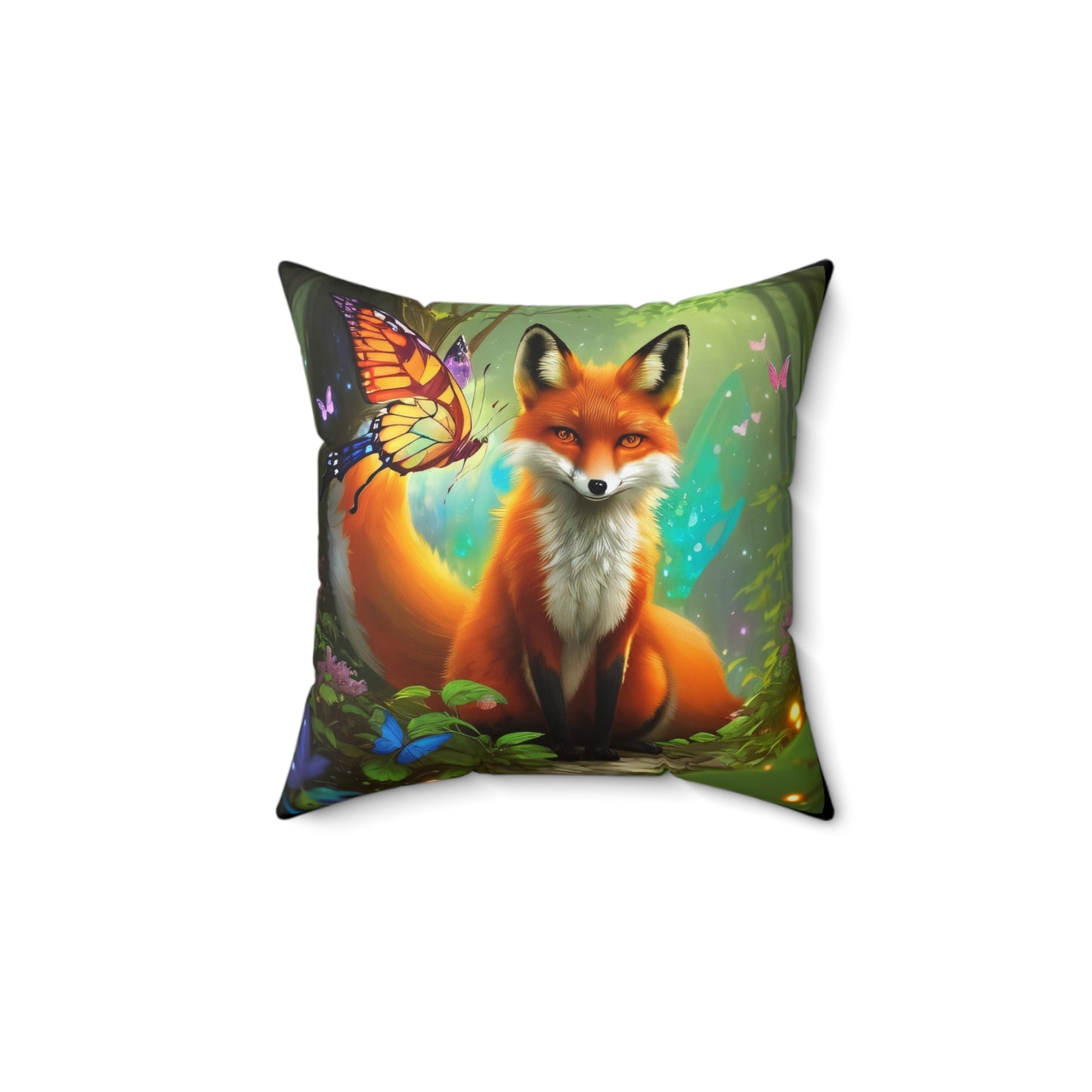 The Woodland Fox, Spun Polyester Square Pillow