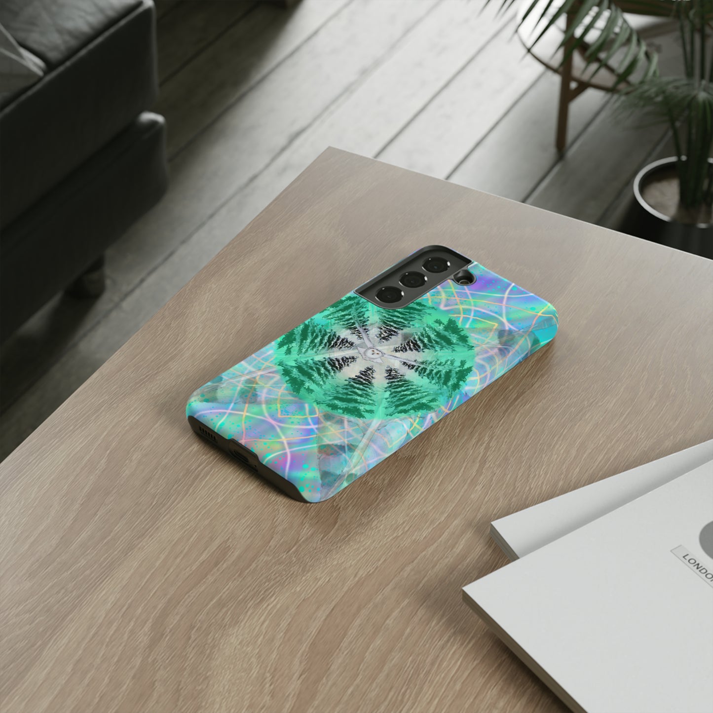 Mystic Pines Snowy Owl Protective Phone Case, Samsung, iPhone, Pixel, all sizes