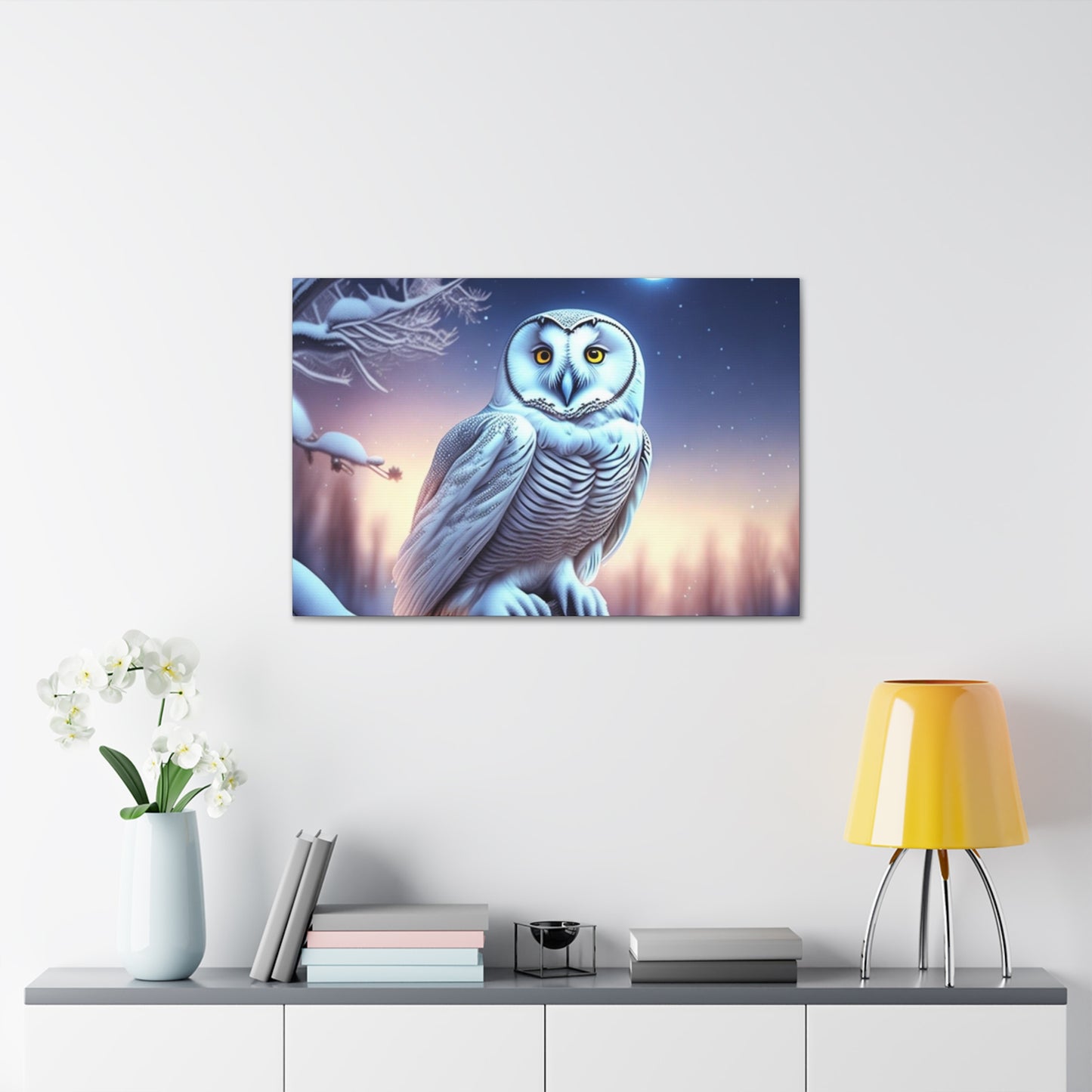 Dreamy Snowy Owl , Canvas Art, Canvas Print, Wall Decor, Original Art, Unique Gifts