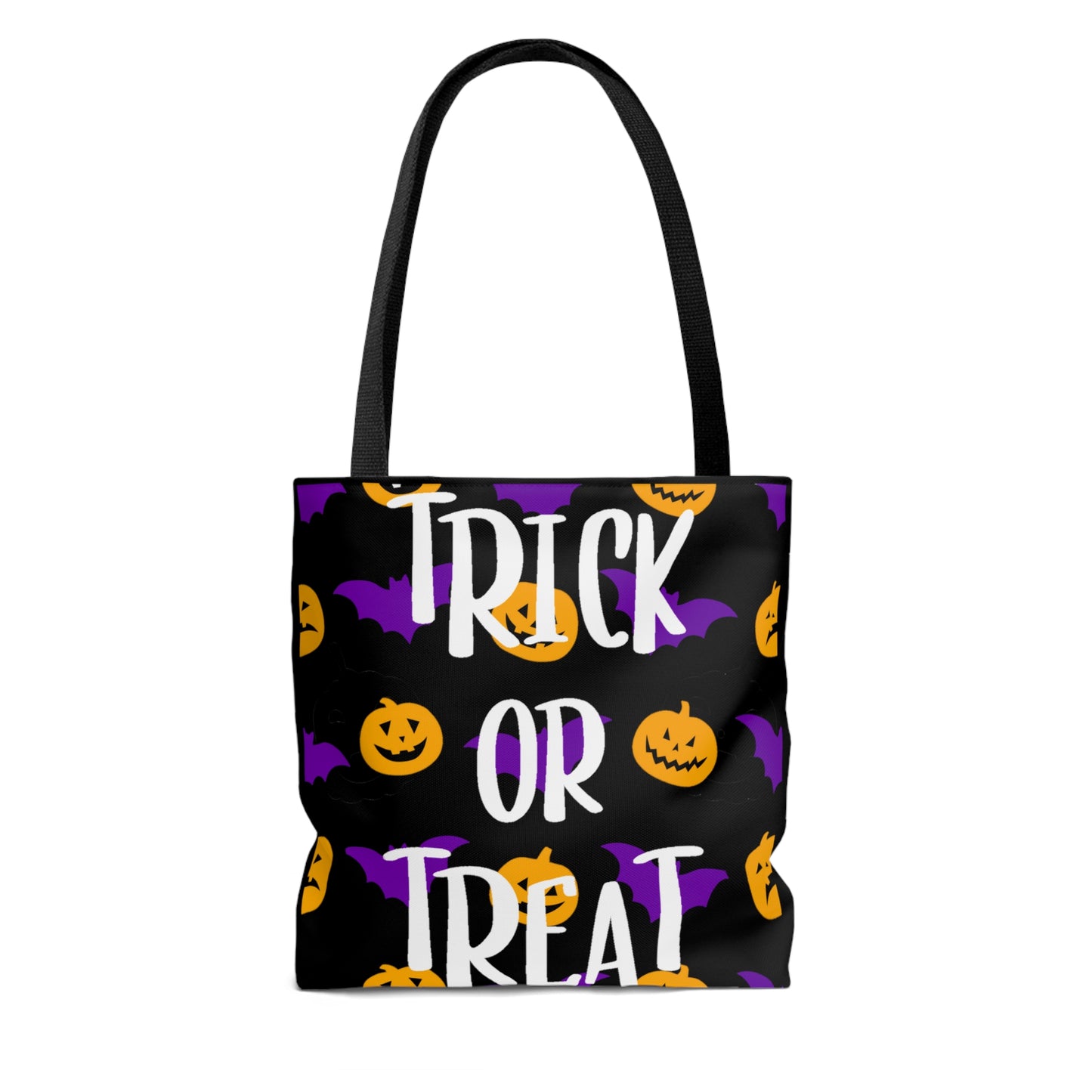 Trick Or Treat Pumpkins and Bats Halloween Candy Tote Bag