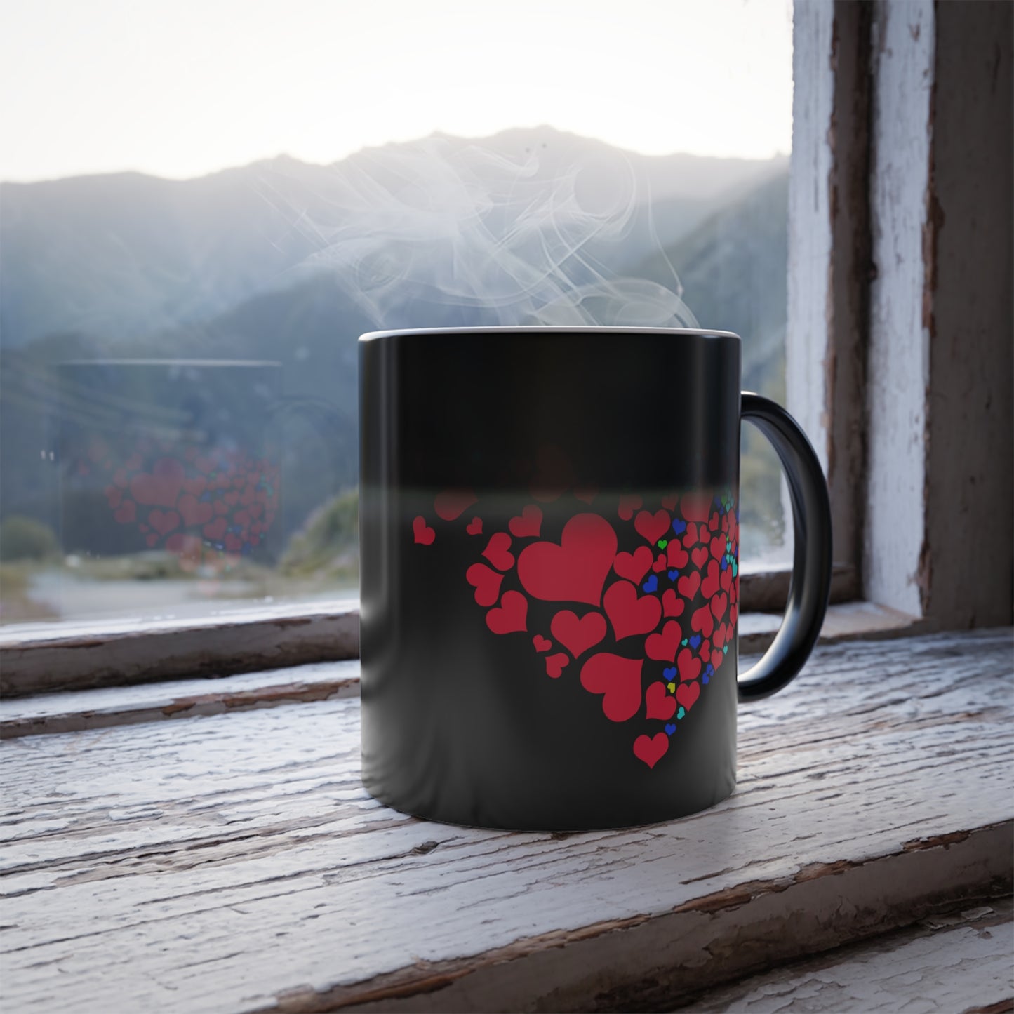 Hearts, Color Morphing Mug, 11oz, Valentines Day Gift, Gift For Her, Gift For Him