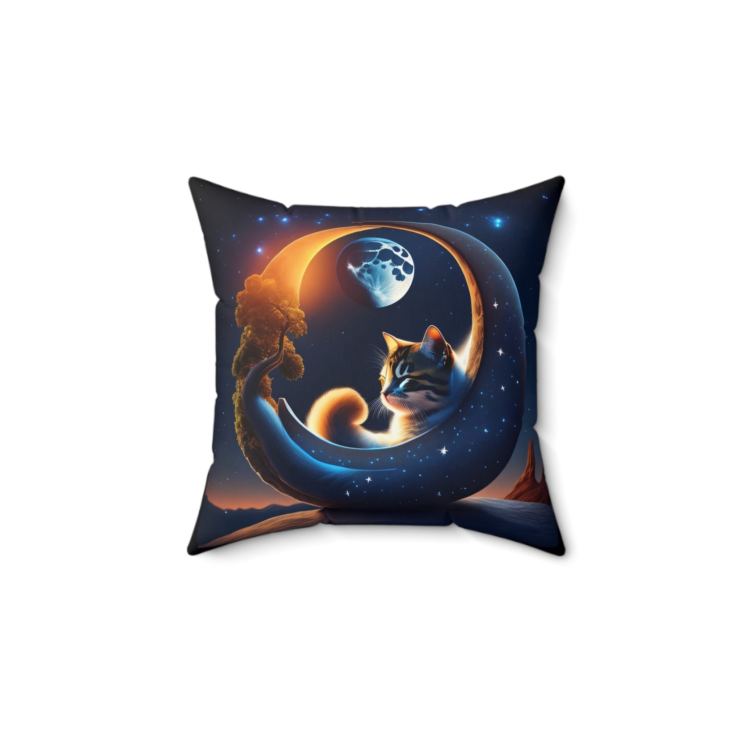 Sweet Dreams Kitty, Spun Polyester Square Pillow