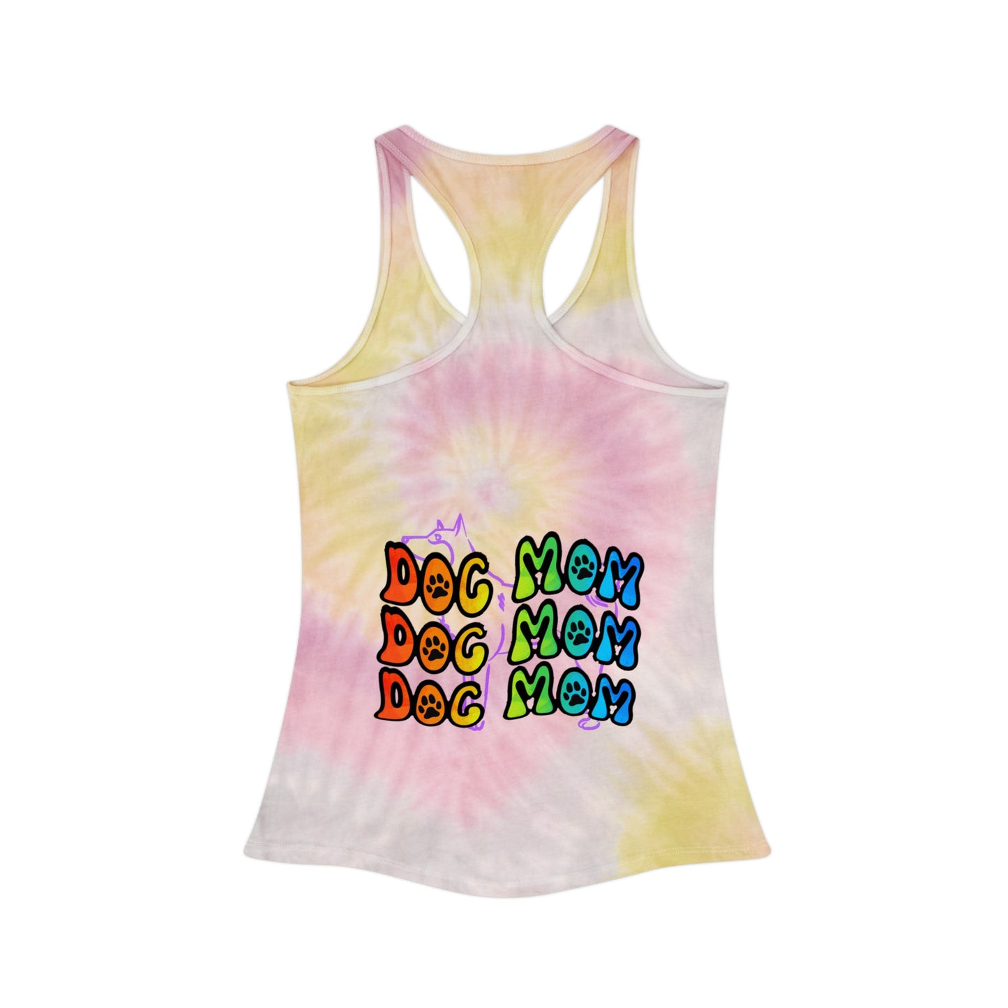 Dog Mom Tie Dye Racerback Tank Top