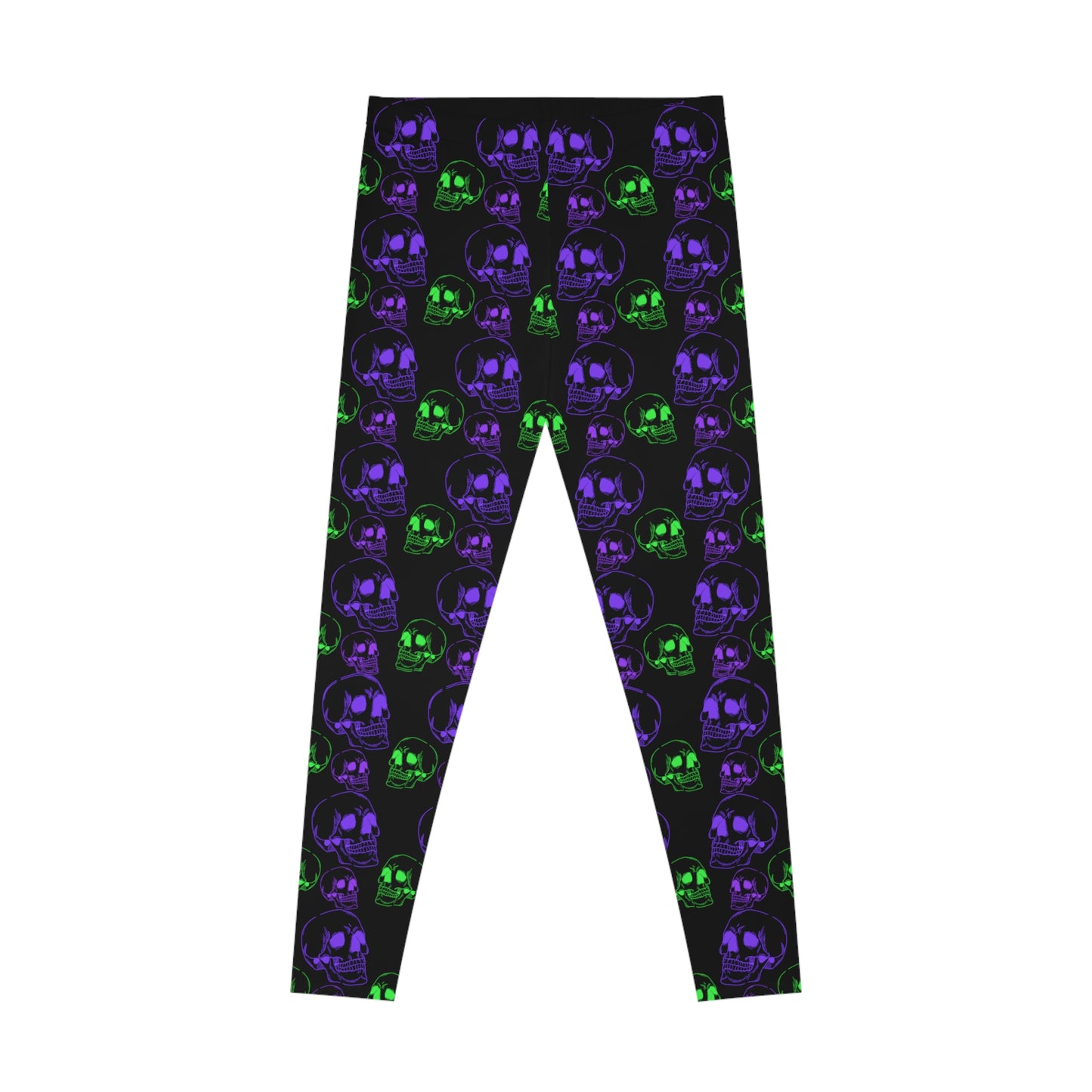 Halloween, Skulls Stretchy Leggings Black