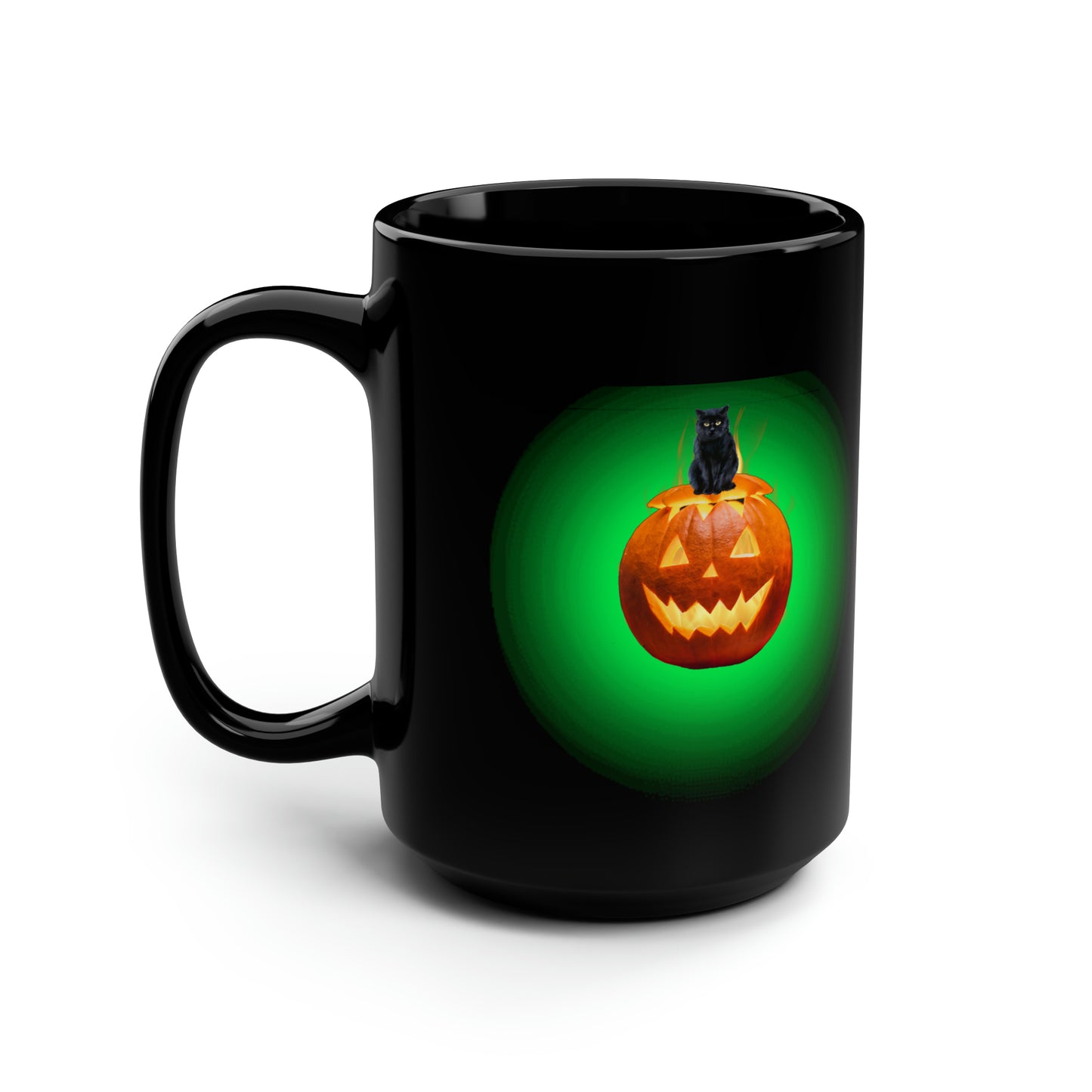 Black Halloween Mug  Black Cat 15oz