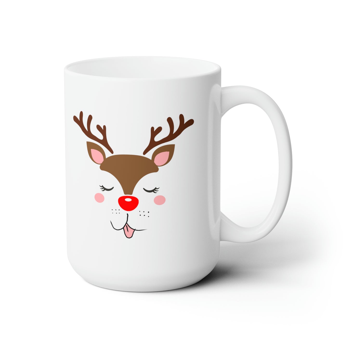 Cute Reindeer Christmas Ceramic Mug 15oz