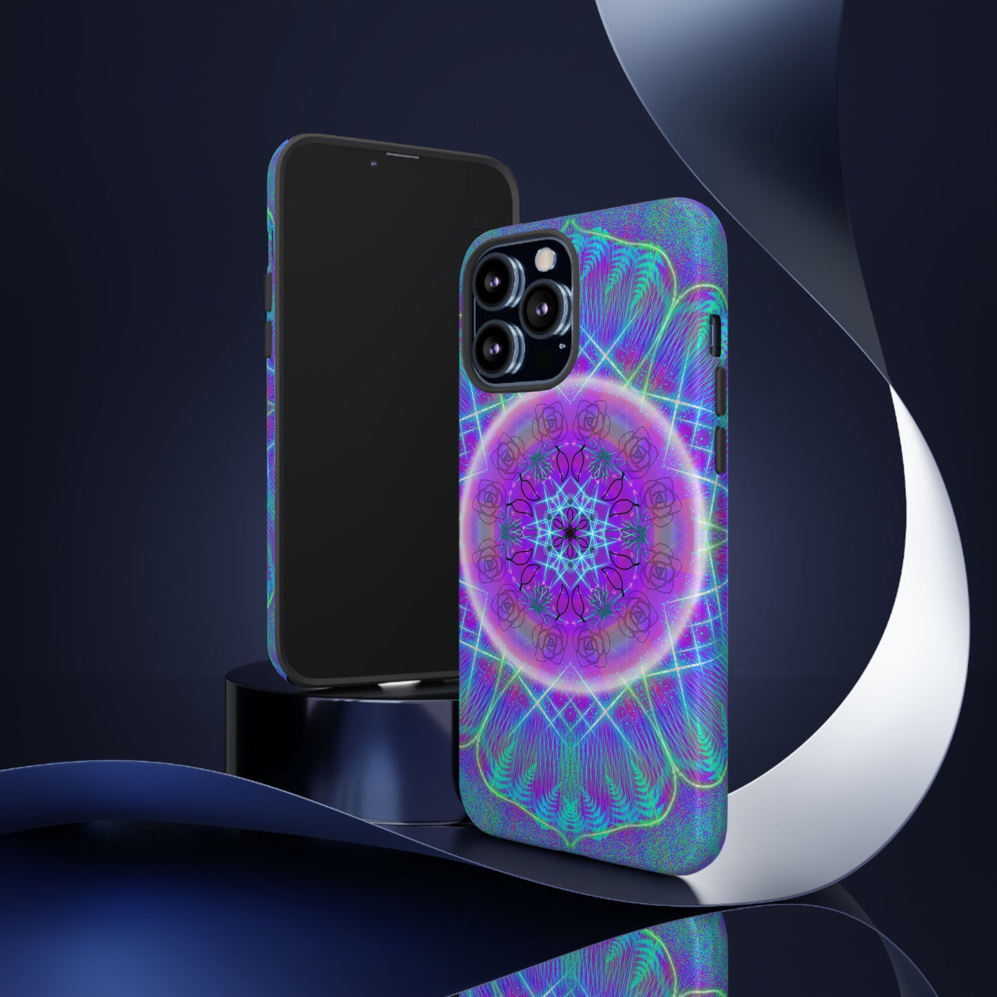 Psychedelic Mandala Protective Phone Case, Samsung, iPhone, Pixel, all sizes