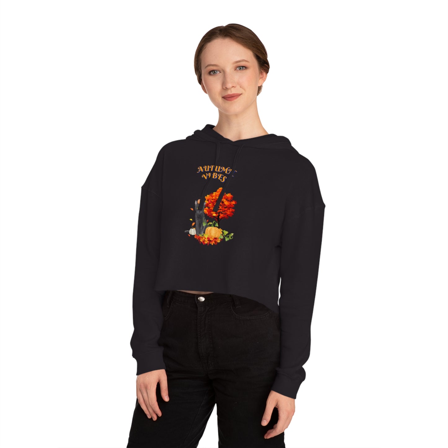 Autumn Vibes Women’s Cropped Hooded Sweatshirt