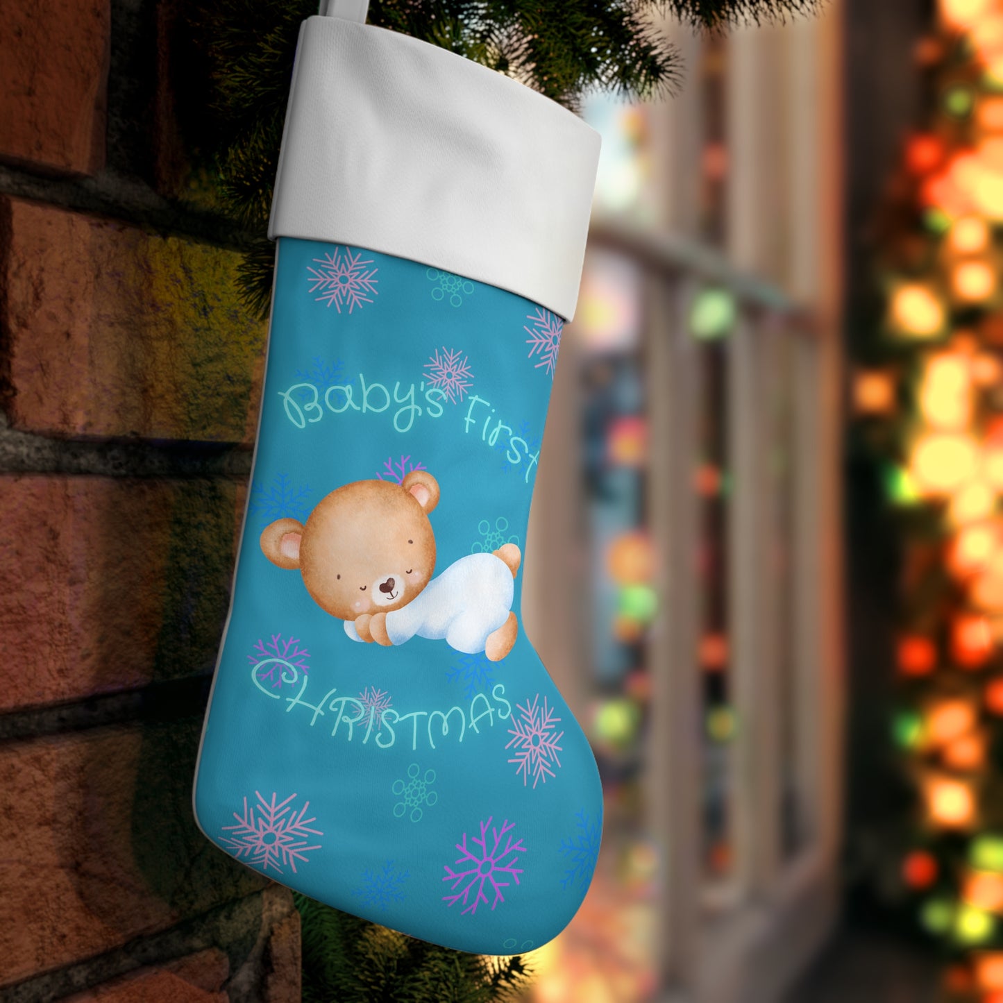 Baby's First Christmas Stocking For Baby Boy