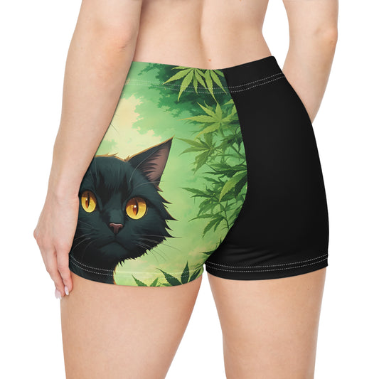 Black Cat, Summer Shorts, Womens