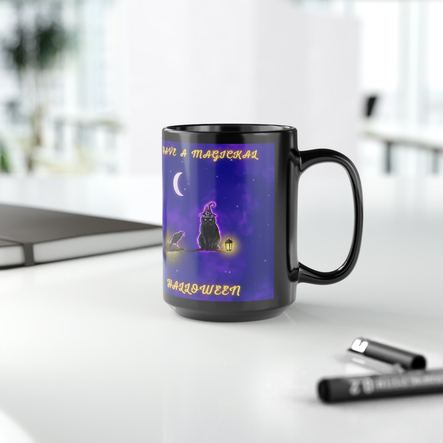 Have a Magickal Halloween Black Halloween Mug, 15oz