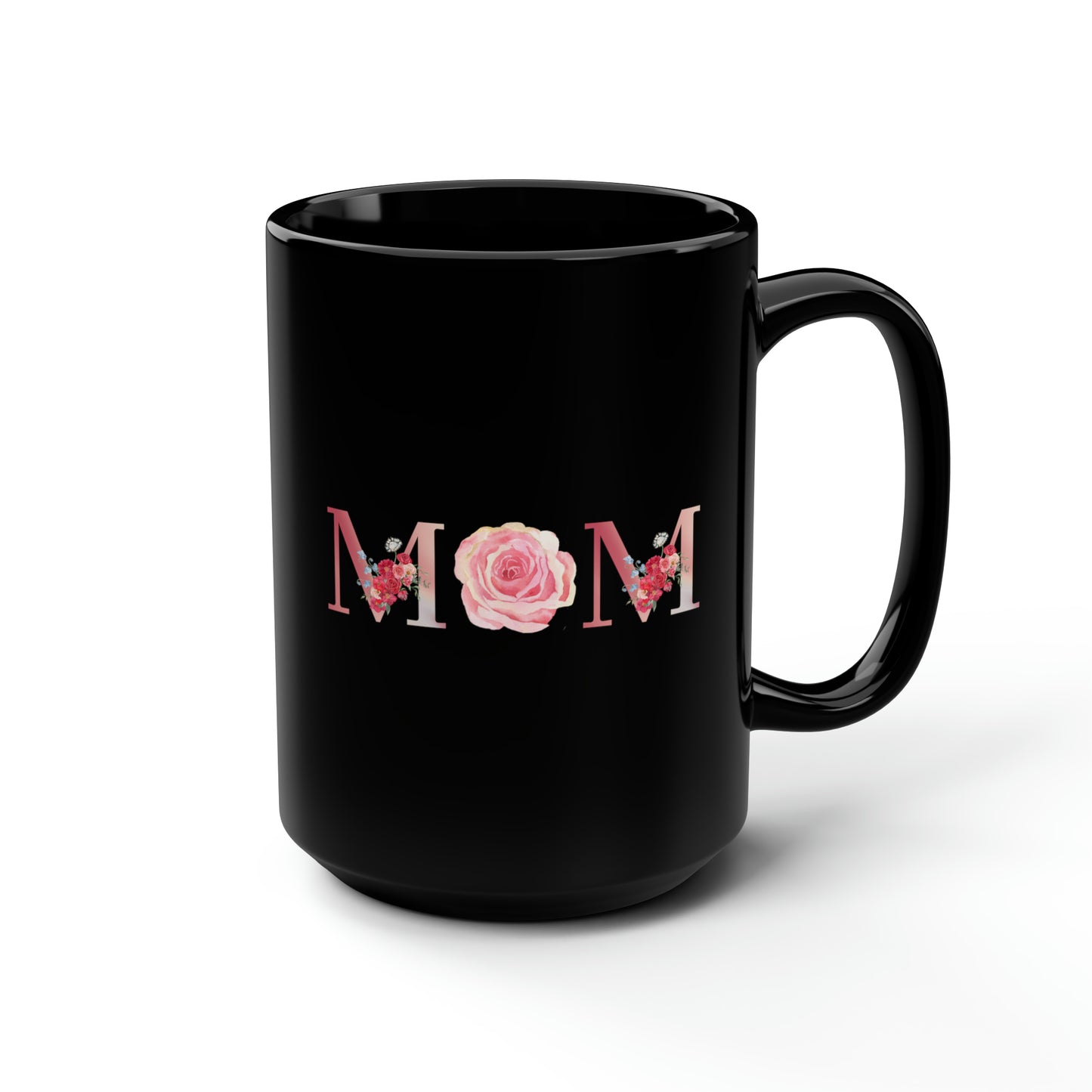 MOM, Black Mug, 15oz
