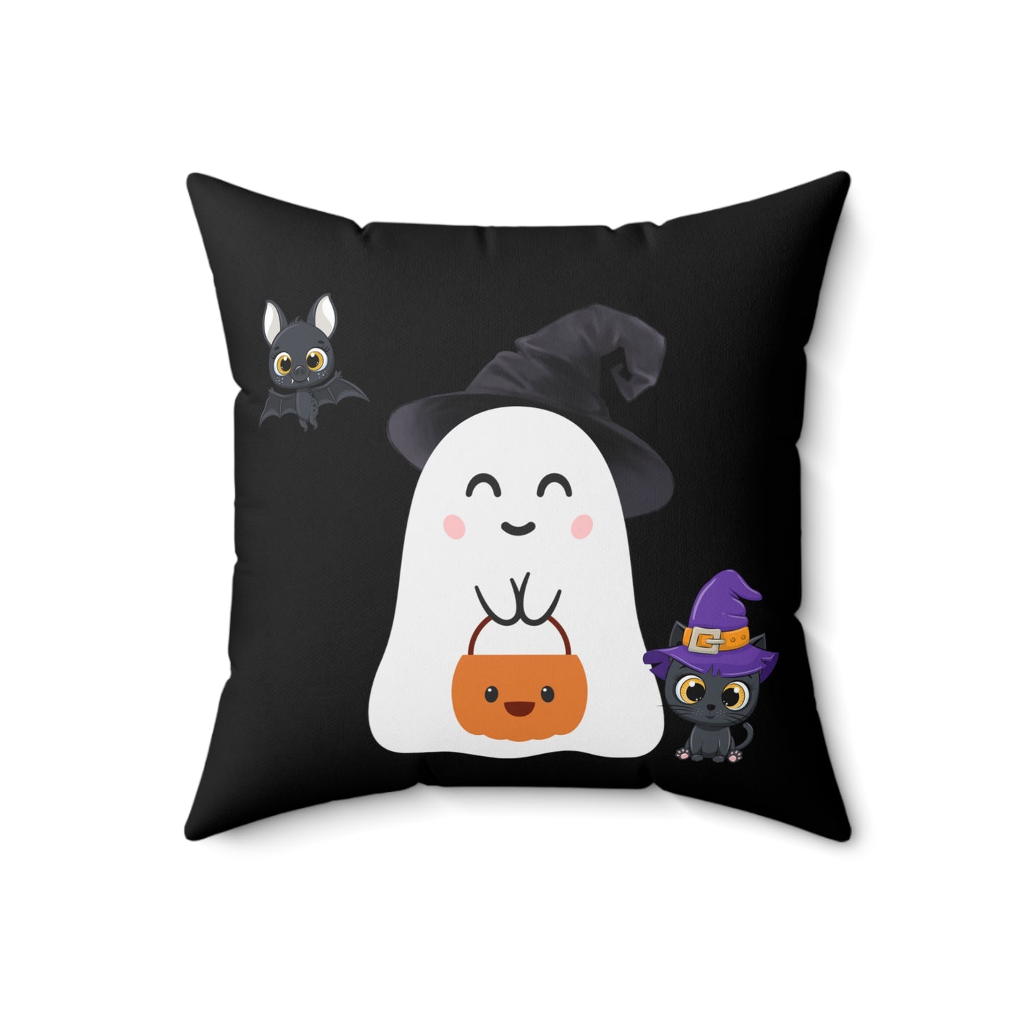 Cute Halloween Ghost Spun Polyester Square Pillow