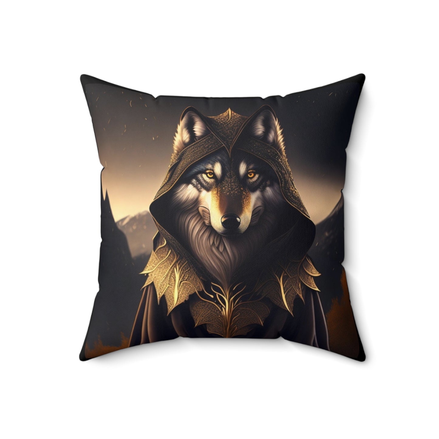 The Wolf Mage, Spun Polyester Square Pillow